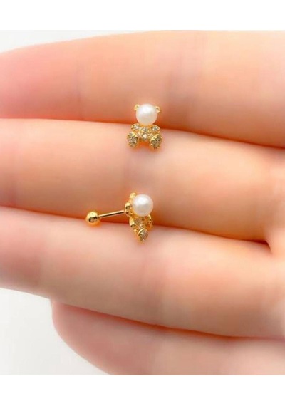 Tragus Piercing Çelik Renk Atmaz Ayıcık Model Gold - 647609685 Gold