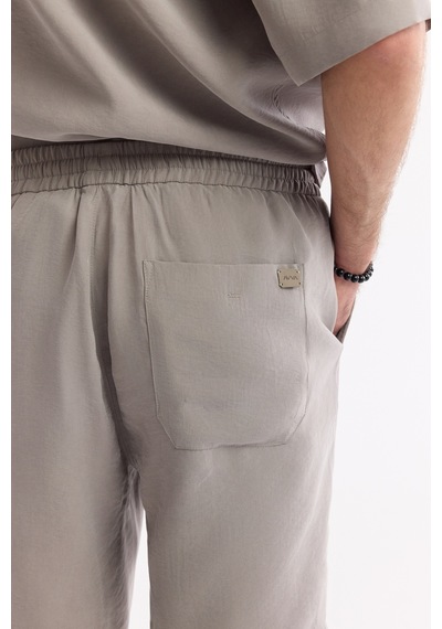 Avva Erkek Nardo Gri Beli Lastikli Bağcıklı Soft Touch Relaxed Fit Şort A51y3703