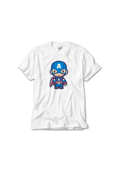 Captain America Animation Beyaz Tişört Beyaz