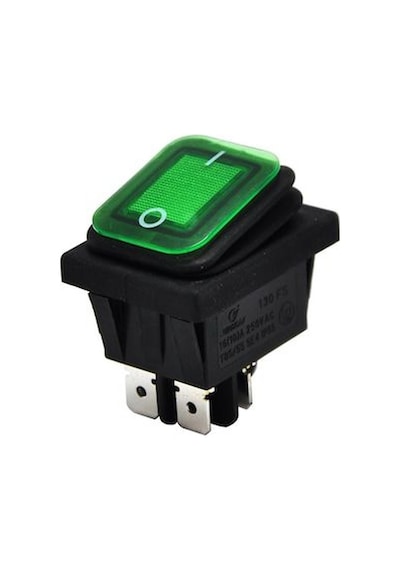 Ic-104W Geniş Körüklü Işıklı Yeşil Anahtar On-Off 4 Uçlu 220V