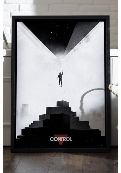 Control Siyah Ahşap Çerçeveli Poster, Dekoratif Oyun Duvar Tablosu