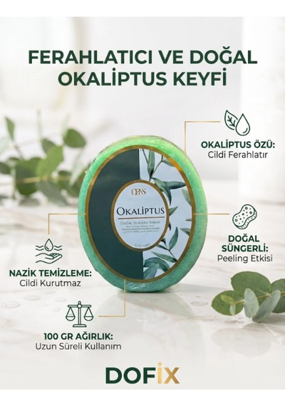 Okaliptüslü Doğal Süngerli Sabun