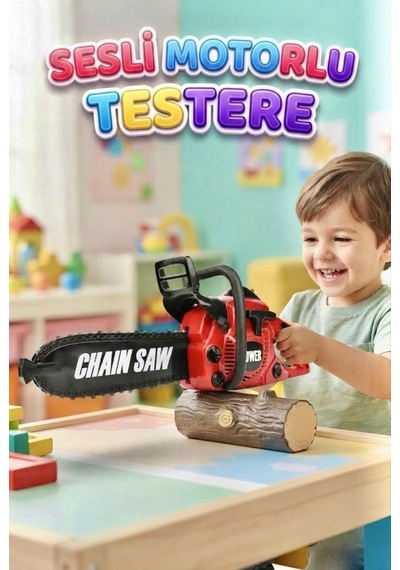 Küçük Ustalar Iş Başında:sesli Pilli Eğlenceli Ve Güvenli Çocuk Motorlu Testeresi 39 Cm