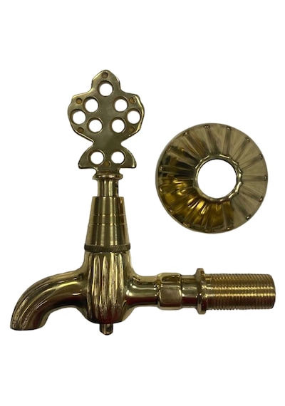 Nostaljik Sarı Pirinç Banyo Hamam Şadırvan Çeşme Osmanlı Musluk