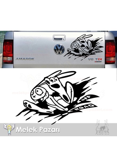 Yaralı Tavşan Off Road Sticker, Off Road Çıkartma
