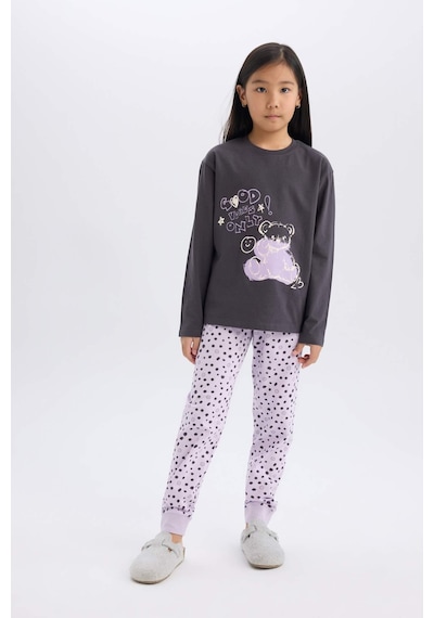 DeFacto Kız Çocuk Pijama Takımı Baskılı Uzun Kollu Üst Esnek Belli Desenli Uzun Alt E0532A825SPAR126 Antrasit DeFacto Kız Çocuk Pijama Takımı Baskılı Uzun Kollu Üst Esnek Belli Desenli Uzun Alt E0532A825SPAR126 Antrasit