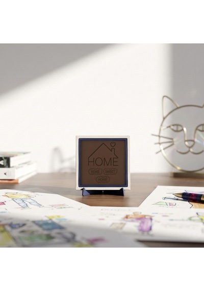 Home Sweet Home Motifli Modern Dekoratif Obje, Yaşam Alanınıza Sıcaklık Katan Tasarım 10x10 Cm
