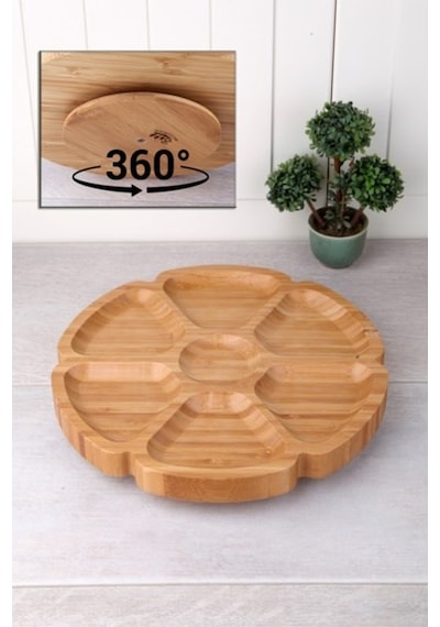 7 Bölmeli 25 Cm Dönerli Bambu Sunum Royaleks-bls Ds7-2525 Diğer