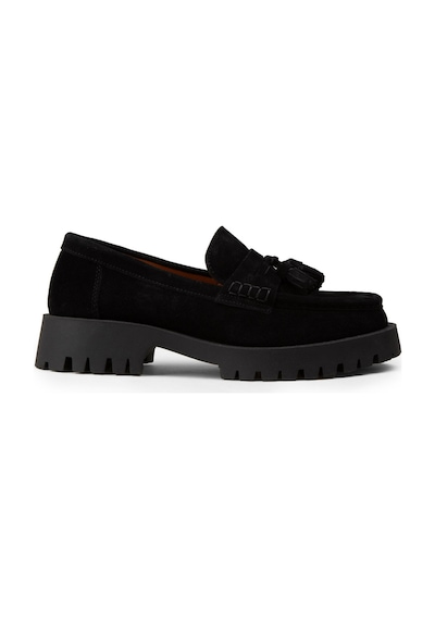 Deery Kadın Hakiki Süet Siyah Püsküllü Loafer - 02035zsyhc01 Siyah