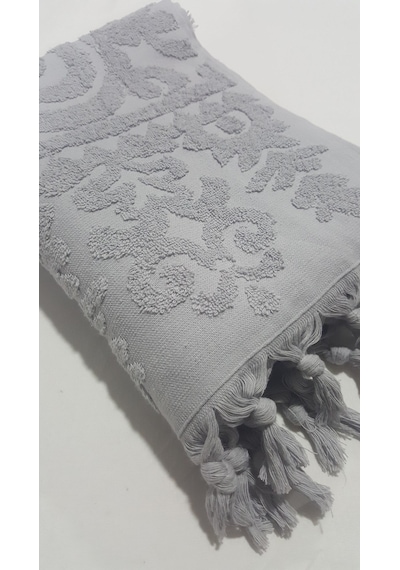 El Bağlamalı Saçaklı El Havlusu 50x90 Cm Gri