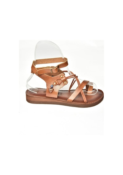 Fox Shoess374781503 Taba Hakiki Deri Parmak Arası Kadın Sandalet Taba
