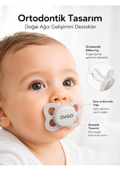 Silikon Ortodontik Emzik 0-6 Ay Bpa İçermez