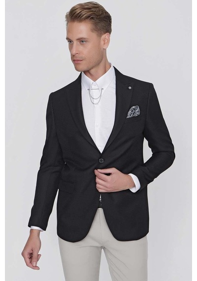 Efor C 630 Slim Fit Siyah Spor Ceket Siyah