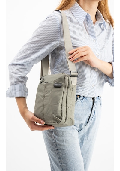 Sanmorris Unisex 4 Bölmeli Suya Dayanıklı Paraşüt Kumaş Omuz Çantası Sı-6033 Açık Gri