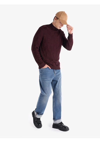 Colin's Colins Regular Fit Balıkçı Yaka Mor Erkek Kazak Cl1065745 Mor