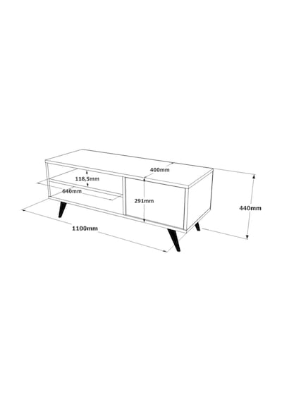 Luton Tv Ünitesi 110cm Tv Sehpası Ahşap Ayaklı Çam Lut1-a Atlantik Çam