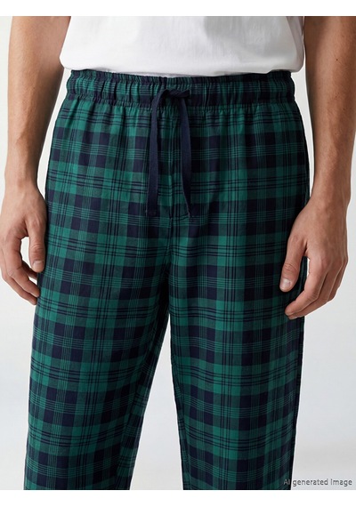 Lc Waikiki Lc Waıkıkı Yeşil Standart Kalıp Ekose Erkek Pijama Alt