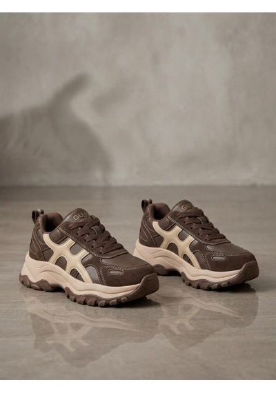 Guja 26k374-1 Kadın Bağcıklı İçi Polarlı Kalın Taban Günlük Sneaker Kahve