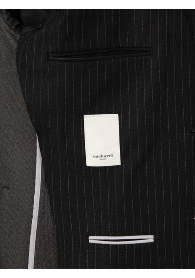 Cacharel Siyah Slim Fit Kaşmir Karışımlı Takım Elbise