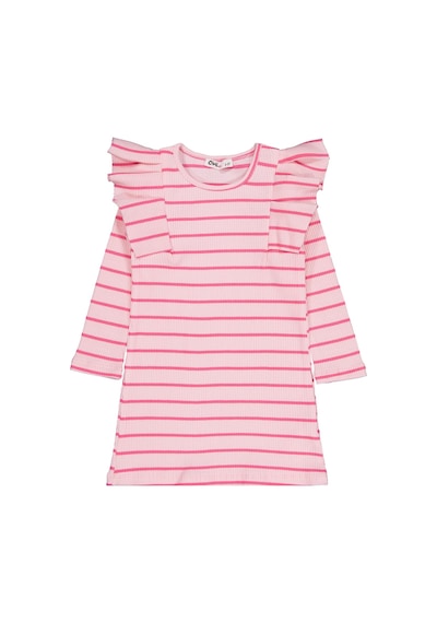 Civil Girls Çizgili 2-5 Yaş Elbise - Pembe