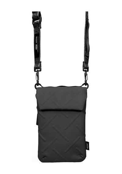 Skinarma Çapraz Vücut Çantası Sling Pouch Juno Cross-hatch Naylon Scout Boyun Askı Kayışlı Siyah