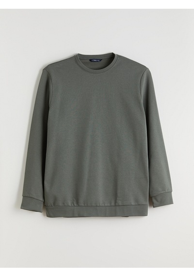 Lcwaıkıkı Classic Yeşil Büyük Beden Bisiklet Yaka Erkek Sweatshirt