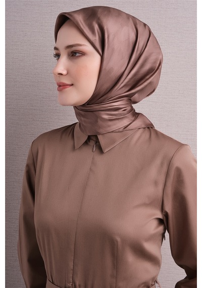 Armine Sura İpek Eşarp 2026-2027 - Sonbahar Kış-asm9630 Açık Kahve