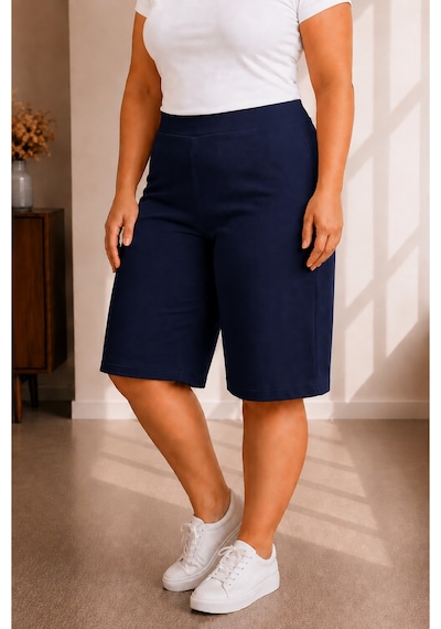 Sngl Tekstil Kadın Büyük Beden Kapri S M L Xl 2xl 3xl 4xl 5xl 6xl 7xl 8xl 9xl Lacivert