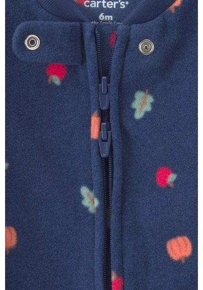 Carter's Kız Bebek Polar Fermuarlı Patikli Tulum Lacivert 1w11491