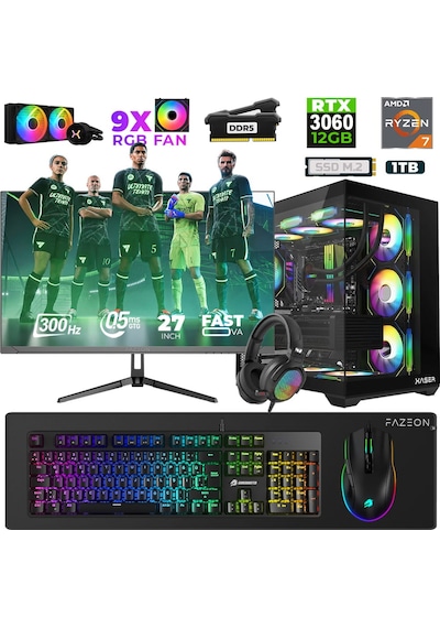 Xaser Star X410 R7-7800X3D 16 GB 1 TB M.2 NVMe SSD 12 GB RTX3060 27" Free Dos Dizüstü Bilgisayar