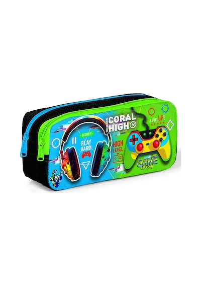 Coral High Erkek Çocuk Kulaklık Game İlkokul ve Ortaokul Sırt Çantası ve Kalemlik Seti