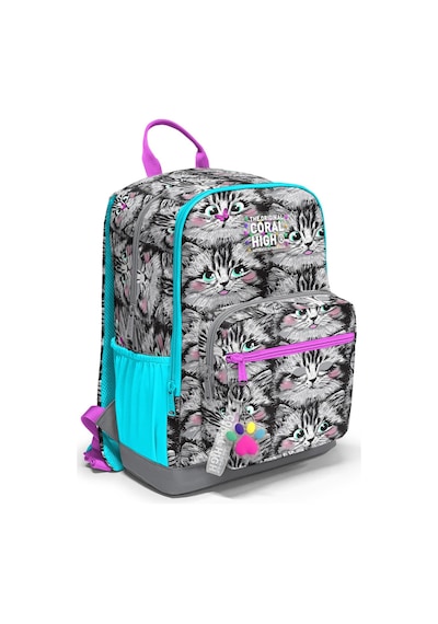 Coral High Gri Kedi Desenli Okul Sırt Çantası 23638
