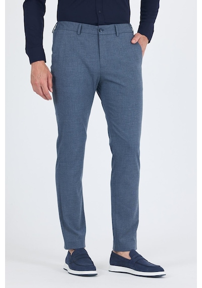 İmza Lacivert Kendinden Desenli Yan Cep Slim Fit Jogger Pantolon 1003250161 Lacivert