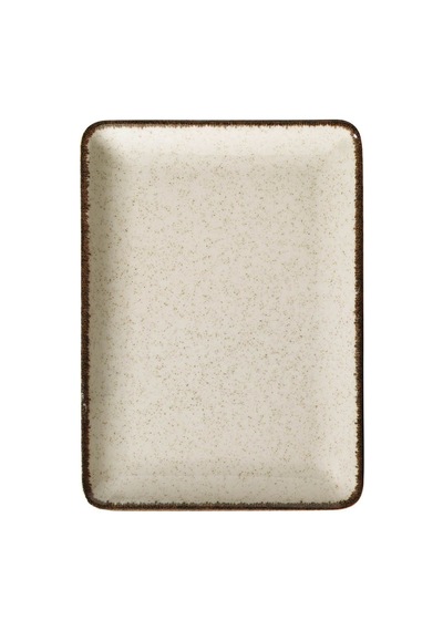 Kütahya Porselen Moderna Dikdörtgen Sunum Tabağı Tarçın 23x17cm Tekli Bej