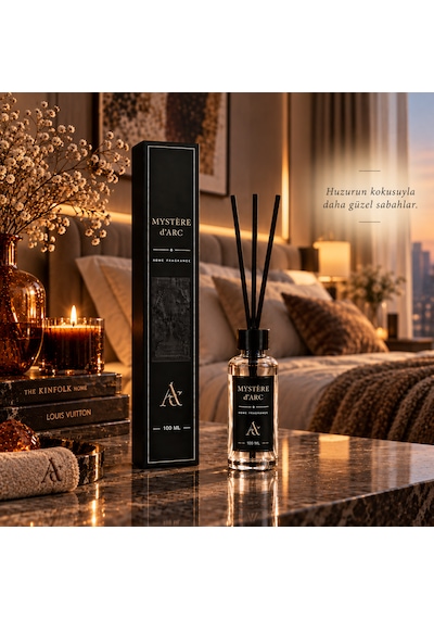 Premium Oda Kokusu Bambu Çubuklu Beyaz Şişe 100 Ml Amber