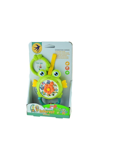 Oyuncak Kurbağa Saat Pilli Işıklı Sesli 15 Cm