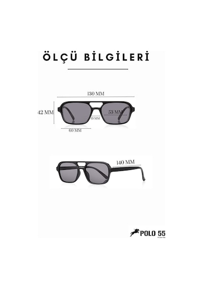 Mod Pilot Midi Mavi Lens Siyah Kadın Güneş Gözlüğü