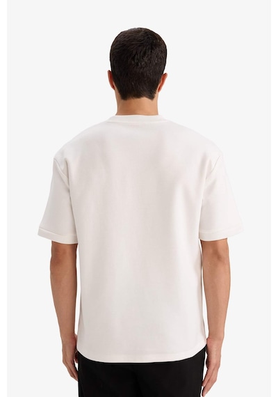 Defacto Oversize Ağır Kumaş Beyaz Erkek T-shirt B6494ax/wt34 Beyaz