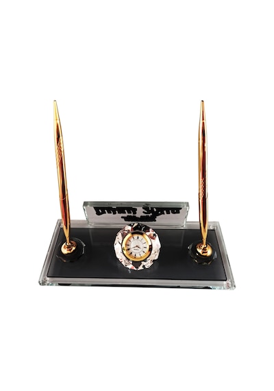 Mertkristal Kristal Masa İsimliği Kalemli Ofis Hediyesi M115GLD