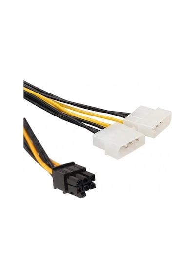 2 X Molex Pcı-e Güç Kablosu To 6pin Grafik Ekran Kartı Dönüştürücü Kablosu 30cm
