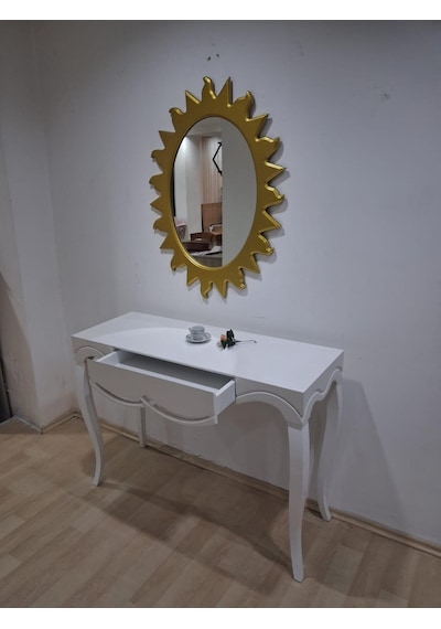 Dresuar Cnc Çökertme 90670 Model Güneş Gold Renk Ayna Lake Beyaz Tabla Kayn Aslan Ayak Beyaz - Gold Dresuar Cnc Çökertme 90670 Model Güneş Gold Renk Ayna Lake Beyaz Tabla Kayn Aslan Ayak Beyaz - Gold