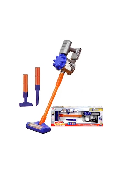 Vacuum Cleaner Pilli Kablosuz Oyuncak Dikey Standlı Elektrik Süpürgesi Mavi