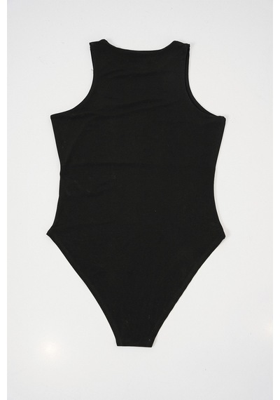 Bigdart Kadın Halter Yaka Çıtçıtlı Body 972 - Siyah