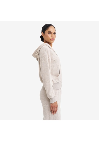 Lescon Bej Kadın Fermuarlı Kapüşonlu Sweatshirt 26s-2201-26n