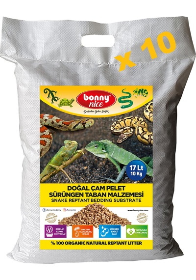 Bonny Nice Doğal Çam Pellet Sürüngen Taban Malzemesi 17 l x 10 Pk