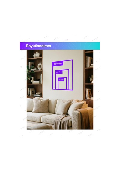 Kavisli Eskitme Yeşil Çerçeve - 3'lü Set, 21x30