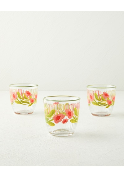 English Home Bright Petals Cam 3'lü Bardak 290 Ml Renkli