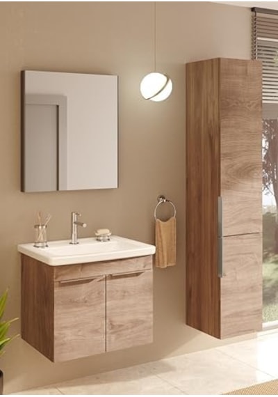 Base 300 A44142 Diş Fırçalığı, Krom Açık Ahşap
