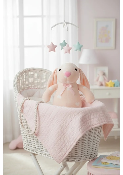 Uyku Arkadaşım Bunny Peluş Uzun Kulak Tavşan 60 Cm Açık Pembe