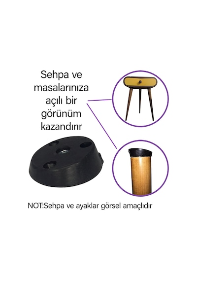 3 Adet Dereceli Ayak Tabanı Siyah Mobilya Masa Sehpa Ayağı Bağlantı Aparatı Açılı Plastik